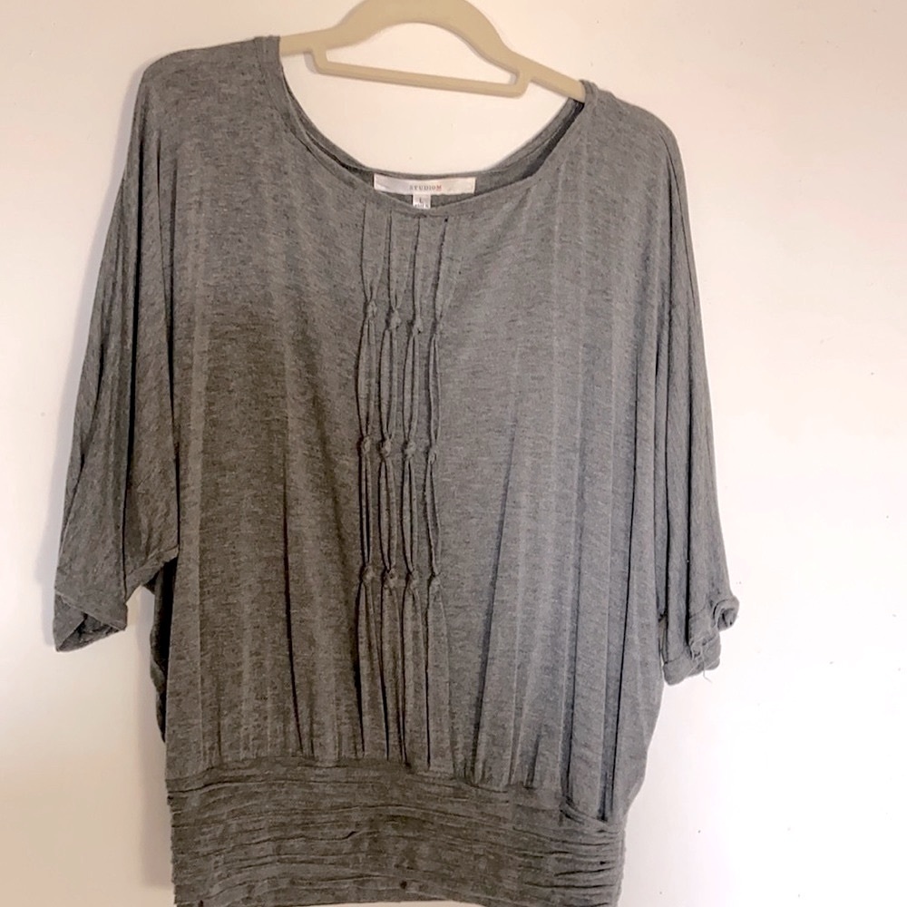 Studio M soft knit grey blouse